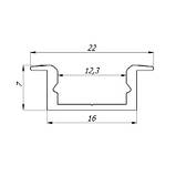 Профіль врізний для світлодіодної стрічки ЛПВ7 (2 м) анодований з розсіювачем, фото 5