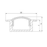 Профіль врізний для світлодіодної стрічки ЛПВ7 (2 м) анодований з розсіювачем, фото 8