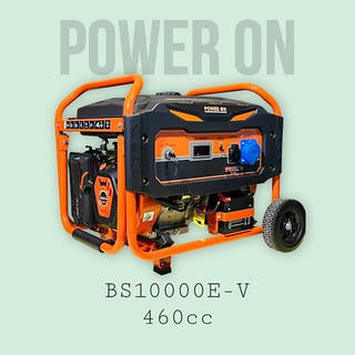 Бензиновый генератор POWER ON PRO BS10000EV 8 кВт 460 см3 25 л электростартер до 8 ч работы колёса ручка