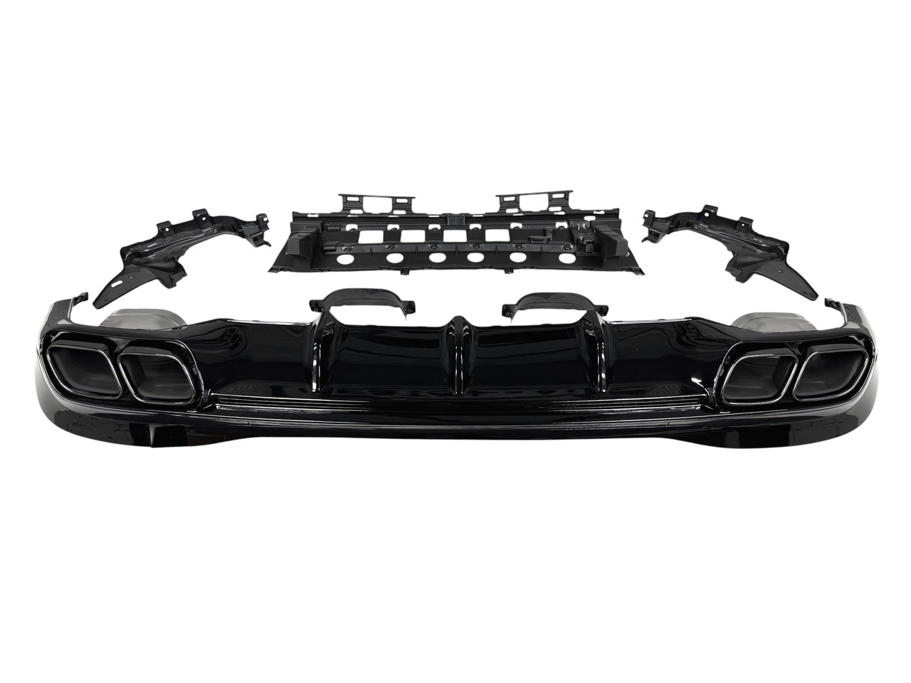 Диффузор ( заднего бампера ) Full Black / Black Pipe ( стиль S63 AMG ) на Mercedes-Benz S-Class W223 2020-2025 года