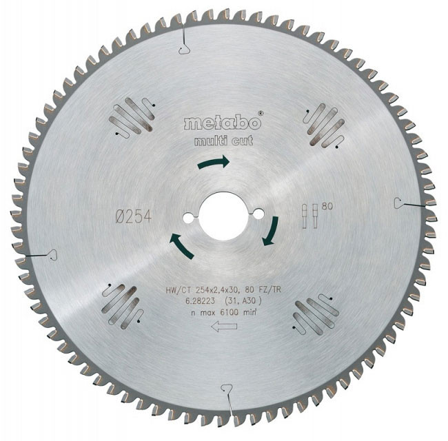 Пиляльний диск Metabo Multi cut 305х30, 96 зубців, негативний кут