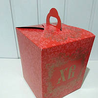 Коробка для Паски (паковання 3 шт.) Червона