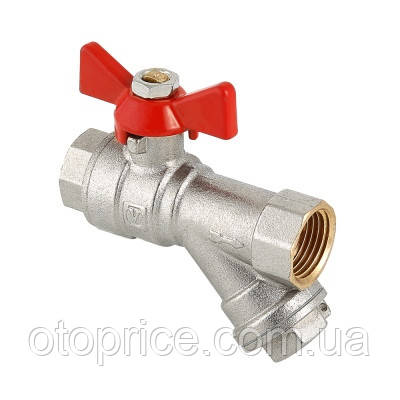 Кран шаровой со встроенным косым фильтром Valtec 1/2 - фото 1 - id-p515529422