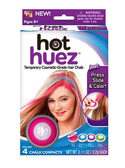 Пудра для фарбування волосся Hot Huez (колірні крейди для волосся)