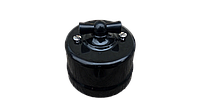 Ретро выключатель черный пластиковый BIRONI(Одноклавишный)
