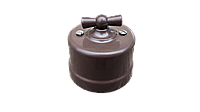 Ретровимикач коричневий пластиковий BIRONI (Двохклавішний)