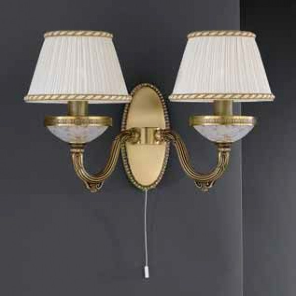 Бра RECCAGNI ANGELO A 6402/2 бронза/скло/тканина