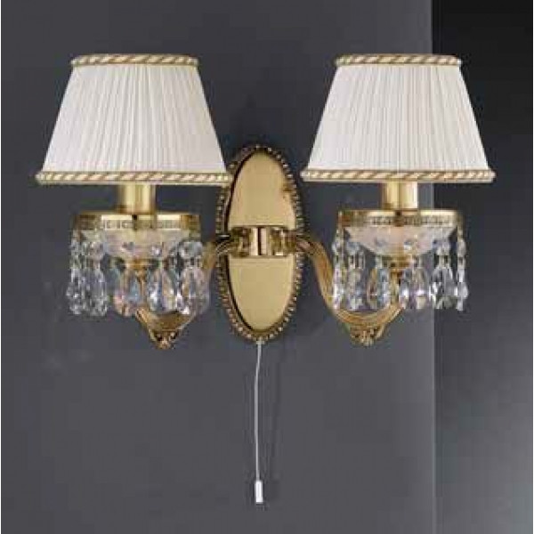 Бра RECCAGNI ANGELO A 6500/2 золото/скло/тканина/кришталь