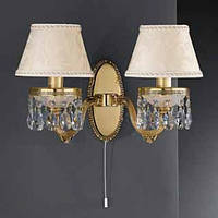 Бра RECCAGNI ANGELO A 6503/2 золото/скло/тканина/кришталь