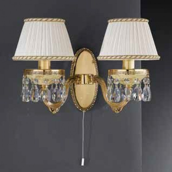 Бра RECCAGNI ANGELO A 6520/2 золото/скло/тканина/кришталь