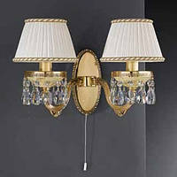 Бра RECCAGNI ANGELO A 6520/2 золото/скло/тканина/кришталь
