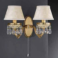 Бра RECCAGNI ANGELO A 6523/2 золото/скло/тканина/кришталь