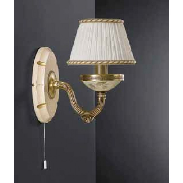 Бра RECCAGNI ANGELO A 6608/1 бронза/дерево/тканина/скло