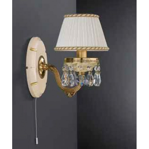 Бра RECCAGNI ANGELO A 6706/1 золото/дерево/тканина/кришталь