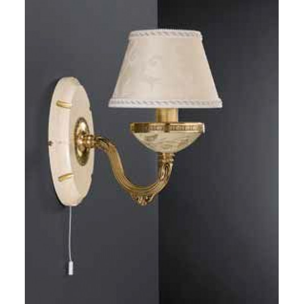 Бра RECCAGNI ANGELO A 6718/1 золото/тканина/скло