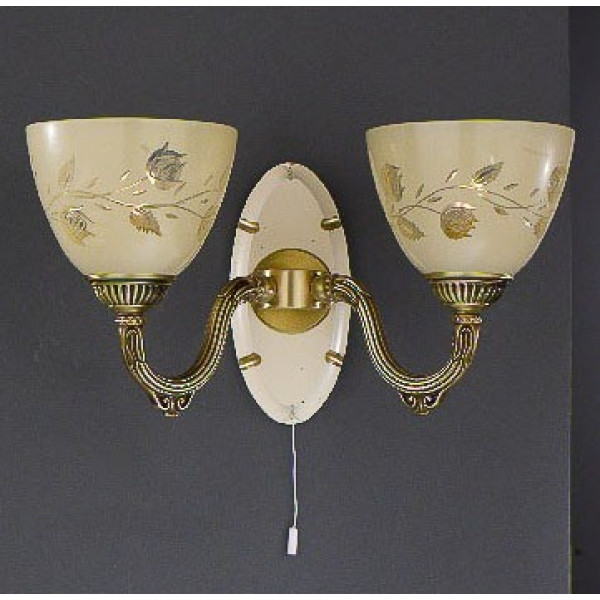 Бра RECCAGNI ANGELO A 6858/2 бронза/скло/дерево