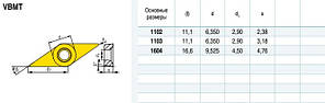 VBMT160404-HM YBC251 ZCC.CT (Сталь) Твердосплавна пластина, фото 3