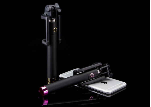 Селфи палка с кабелем Selfie stick AUX, фото 1