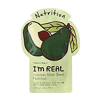 Тканинна маска для обличчя Tony Moly Im Real Avokado Mask Sheet з екстрактом авокадо, 21 г