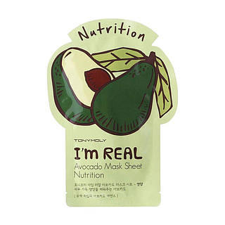 Тканевая маска для лица Tony Moly Im Real Avokado Mask Sheet с экстрактом авокадо, 21 г