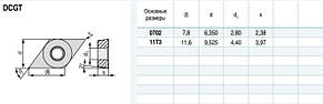 DCGT070204 (алюміній) Твердосплавна пластина для токарного різця, фото 3