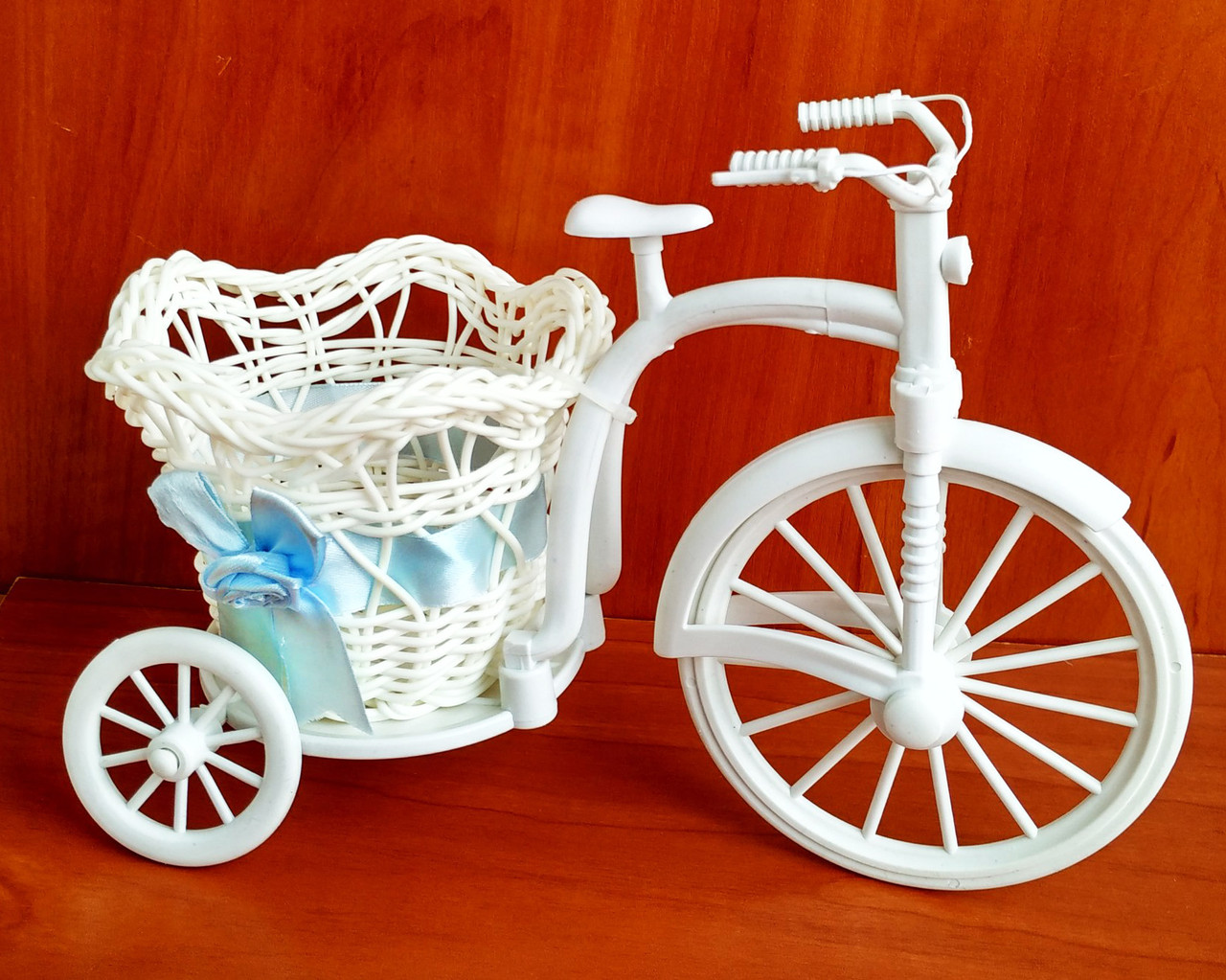 Декоративний велосипед для квітів (083-блакитний) 18 х 25 см