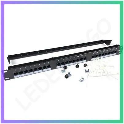 Патч-панель E-server 19" 24xRJ-45 UTP cat.6 1U для мережевого обладнання комутаторів, фото 1