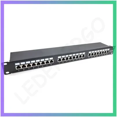 Патч-панель E-server 19" 24xRJ-45 FTP cat 5е 1U для мережевого обладнання, фото 1