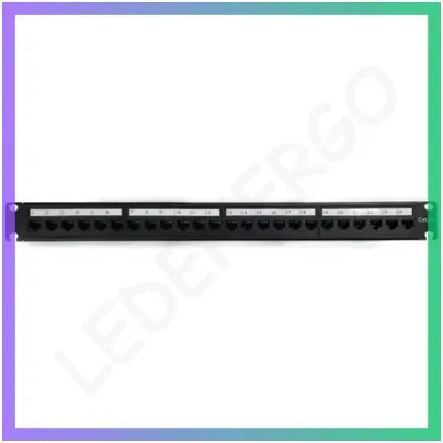 Патч-панель E-server 19" 24xRJ45 UTP cat 5e 1U безінструментальна панель для мережі, фото 1