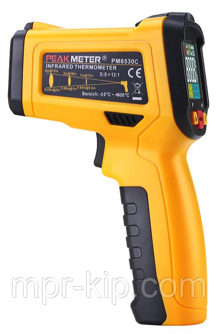 Пирометр PeakMeter PM6530C (IR :-50...+800°C; Термопара: -40...+1000 °C) DS:12:1; EMS:0,1-1,00