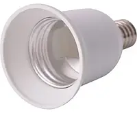 Переходник e.lamp adapter.Е14/Е27.white, с патрона Е14 на Е27, пластиковый