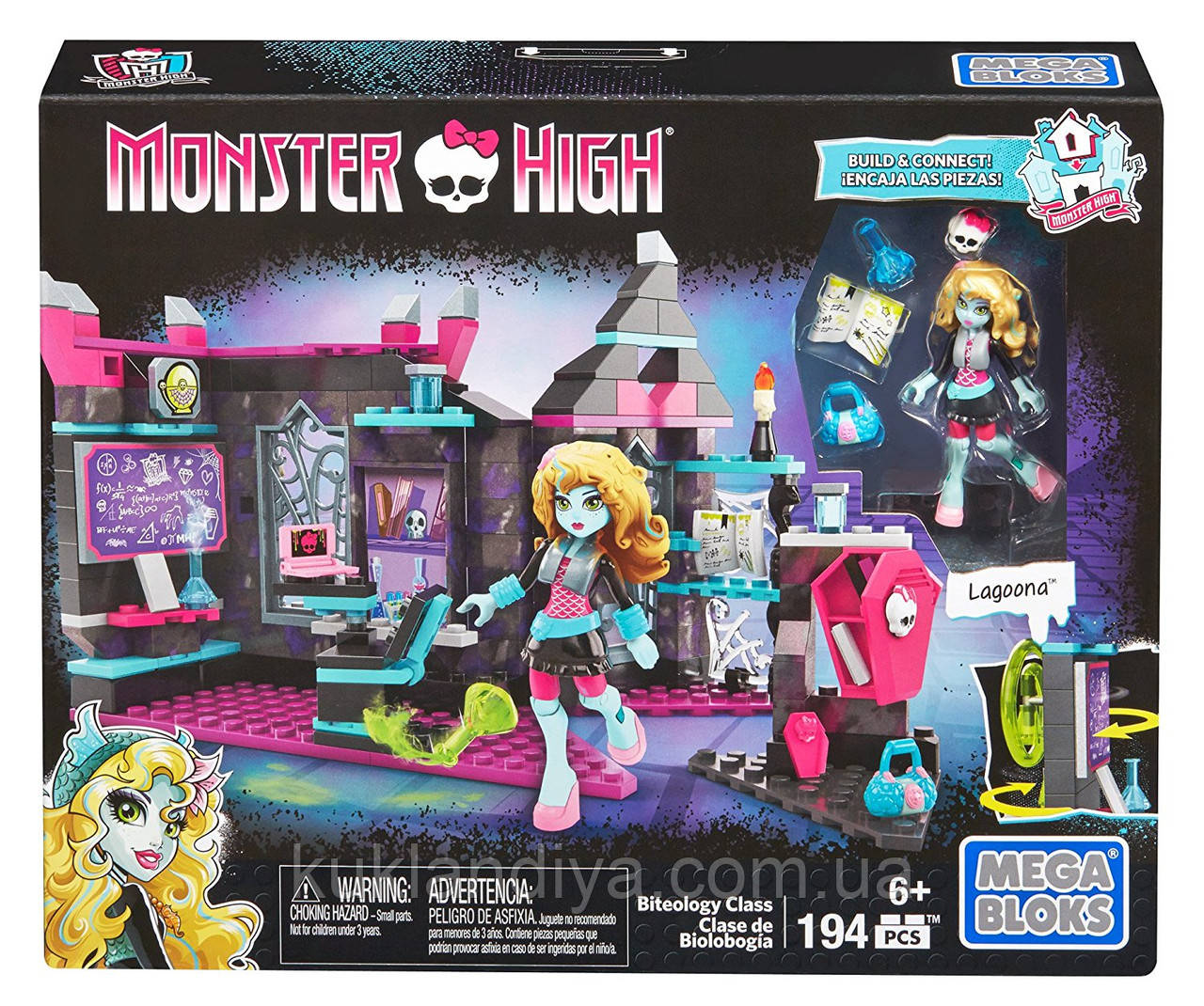 Конструктор Mega Bloks Monster High клас з лагуном Блю, фото 1
