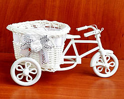 Велосипед для квітів білий