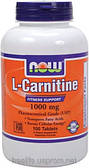 Жироспалювачі, L-карнітин,L-Carnitine 1000mg (100 таблеток)  