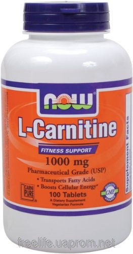 Жироспалювачі, L-карнітин,L-Carnitine 1000mg (100 таблеток)  