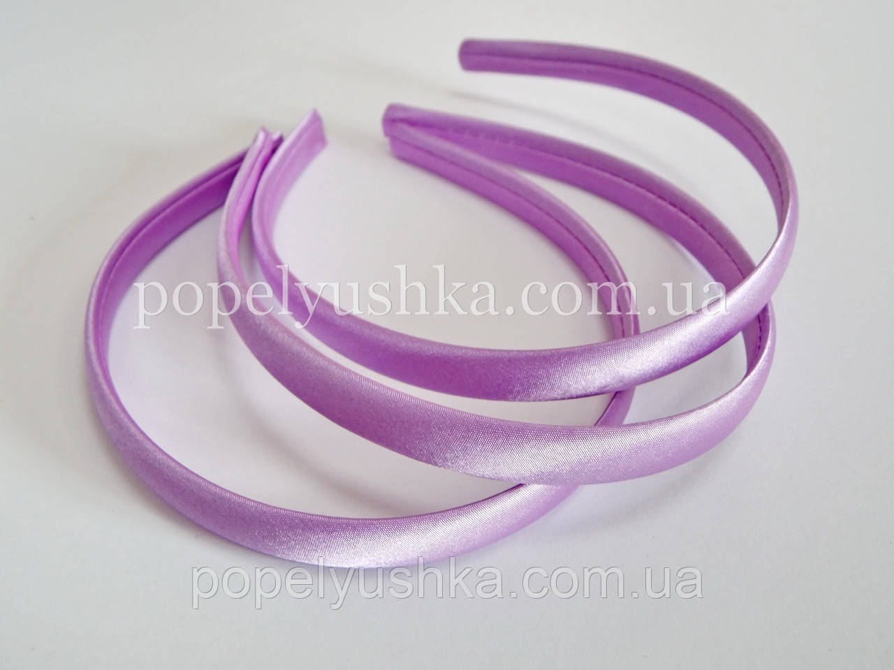 Обруч атласний 0,9 см світло-бузковий, фото 1