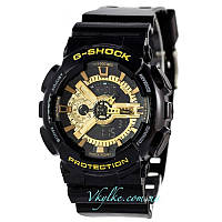 Чоловічий годинник Casio G-Shock GA-110 чорні з золотом
