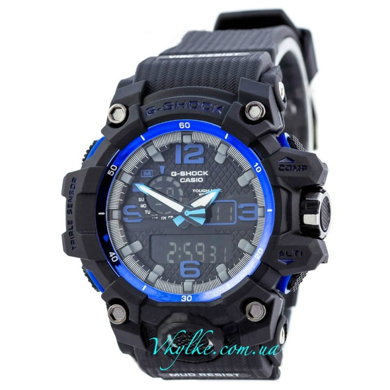 Спортивні годинник Casio G-Shock GWG-1000 чорні з синім, фото 1