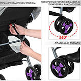 Прогулянкова коляска Bambi Gold Синя (M 3429L-4) з чохлом для ніжок, фото 3