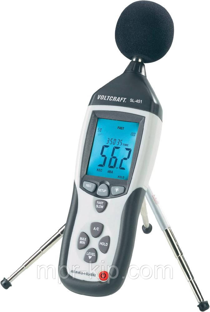 Професійний цифровий шумомір Voltcraft SL-451, 30-130 dB, пам'ять 32600, ПЗ, Німеччина (ДЕМОНСТРАЦІЙНИЙ)