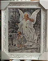Гобеленовая икона с люрексом Ангел-хранитель (38 x 48 см) B304