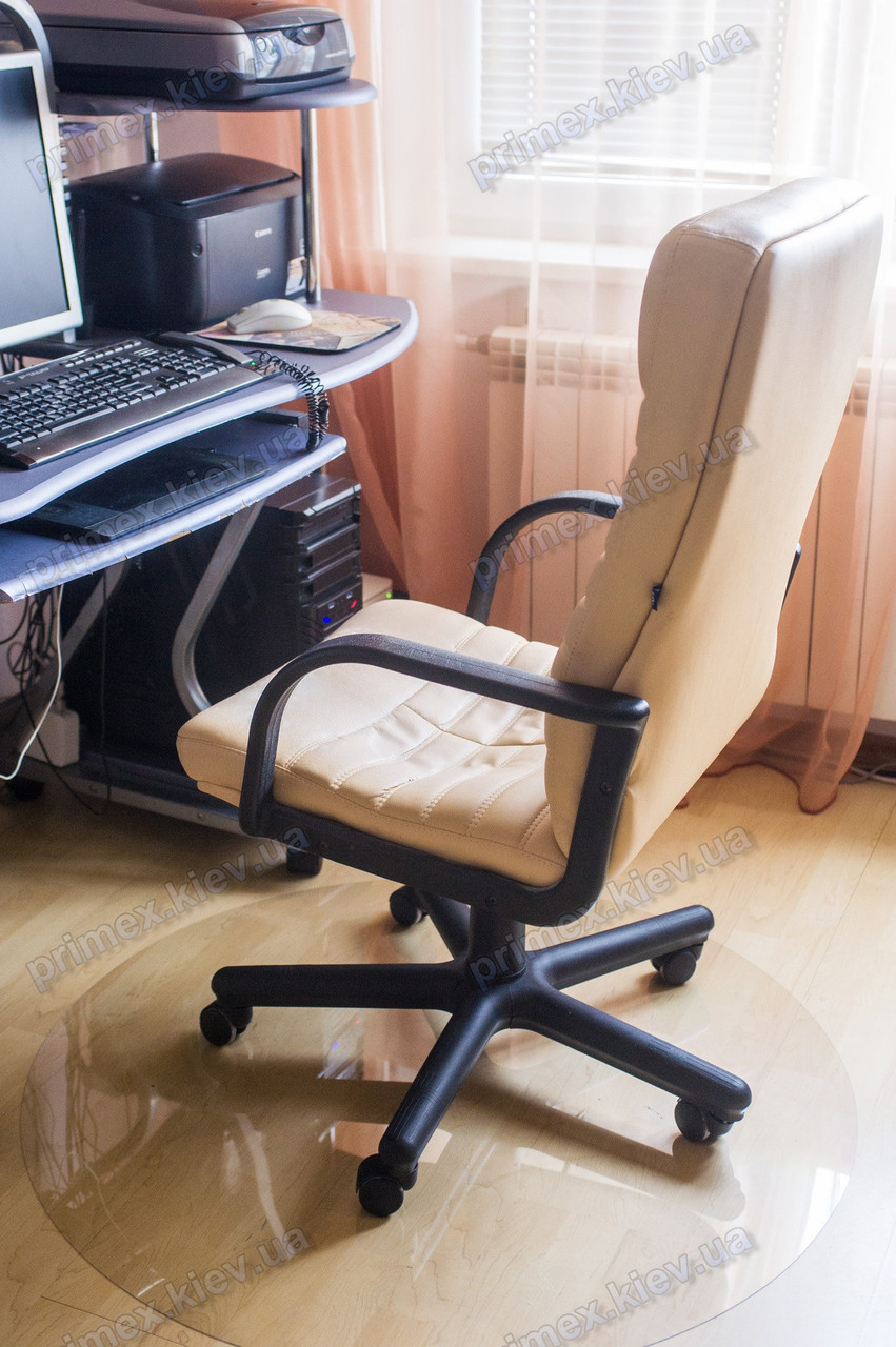 Ковер под кресло защитный прозрачный 1,5 мм 100 см круглый - фото 7 - id-p516087946