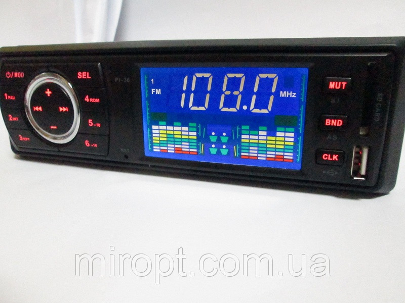 Автомагнітола PI-36 — USB+SD+FM+AUX