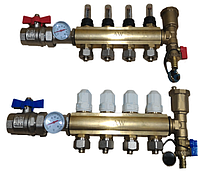 Коллектор теплого пола для низкотемпературных систем на 4 контура