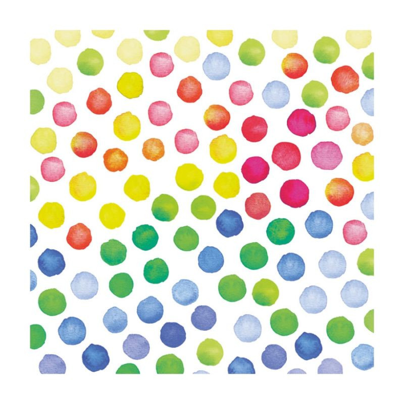 Декупажних серветка "Акварельні кольорові горохи", 33 * 33 см, 18 г / м2, Ambiente, 13306760, фото 1