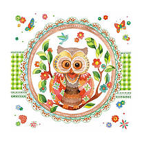 Декупажна серветка "Кольорова сова", 33 * 33 см, 18 г / м2, Ambiente, 13308525
