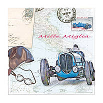 Декупажних серветка "Вінтажна машина", 33 * 33 см, 18 г / м2, Ambiente, 13309175