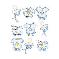 Набір декоративних елементів "Дитячий 2", блакитний, 9 штук, Knorr Prandell, 216930206