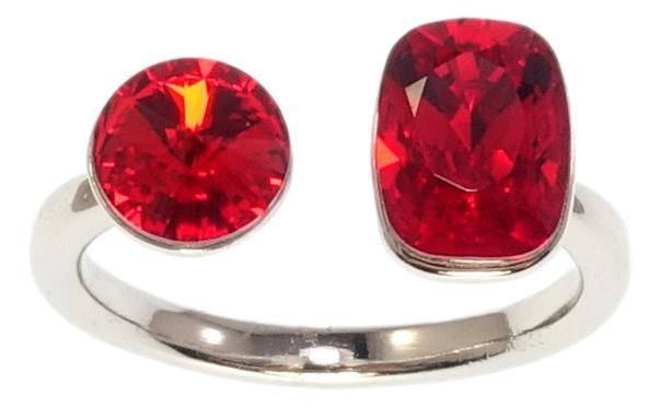 

Кольцо Xuping Родий с кр-ми Swarovski "Два кристалла Light Siam" р.16-17