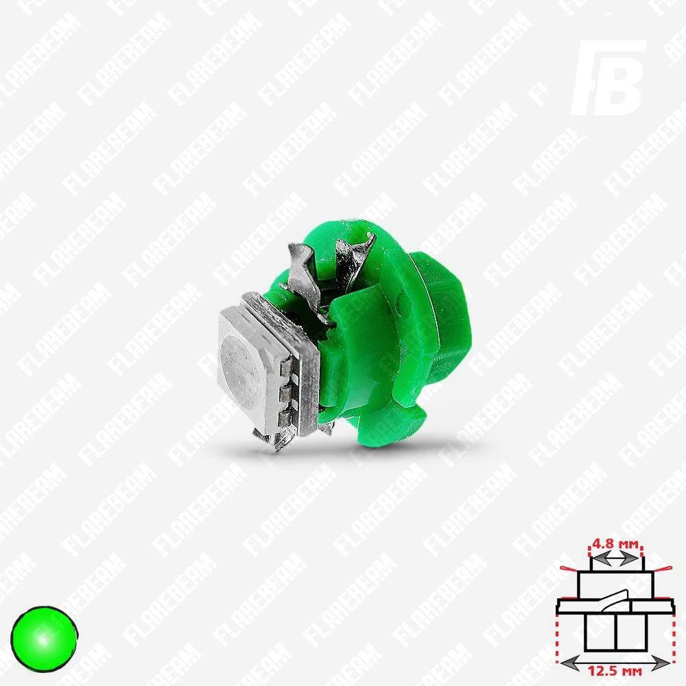 

Лампа LED цоколь B8.4d (BX8,4d, BAX8,4d), 12 В, SMD 5050*01 (зелёный)